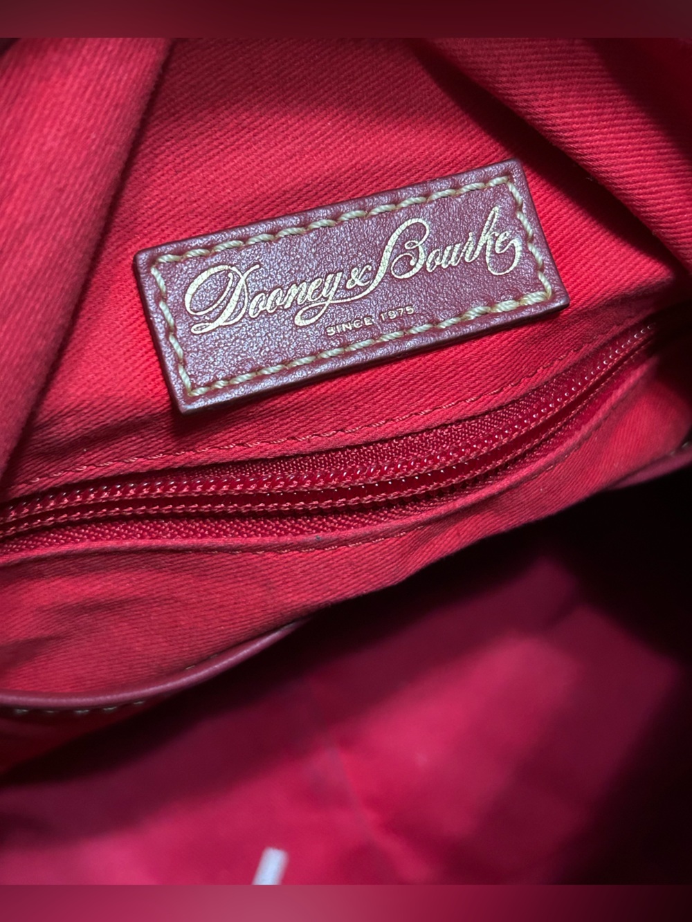 Dooney & Bourke Burgundy Leather Shoulder Bag - Picture 13 of 14